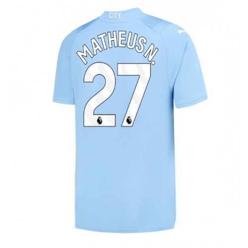 Fotbalové Dres Manchester City Matheus Nunes #27 Domácí 2023-24 Krátký Rukáv